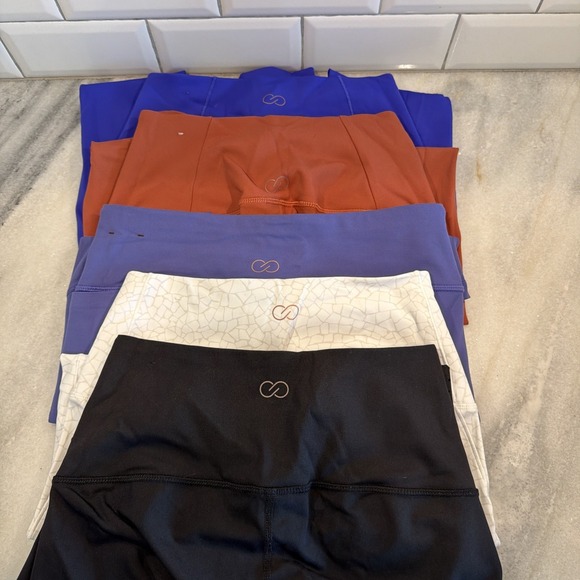Calia Pants - High-Rise Women's Leggings lot of 5 Black, White, Lavender, Rust, Royal Blue
